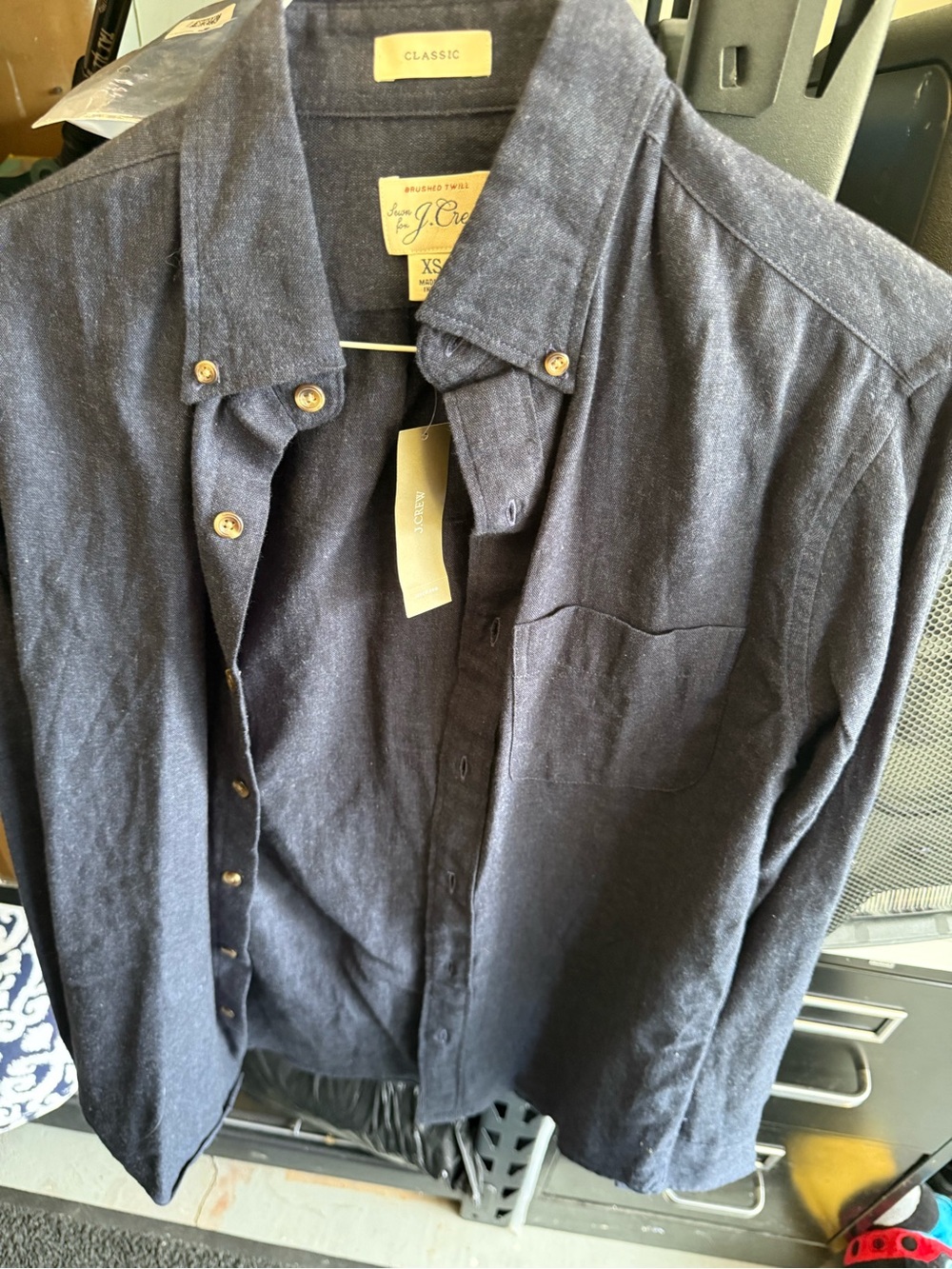 J. Crew Charcoal Brushed Twill Button-Down Shirt
